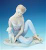 Wallendorf Girl With Dog Figurine